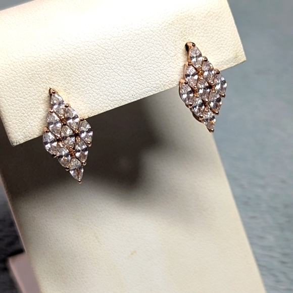 Goldtone and Rhinestone Huggie Earrings (3 Pairs) Pierced Earrings - Picture 11 of 11